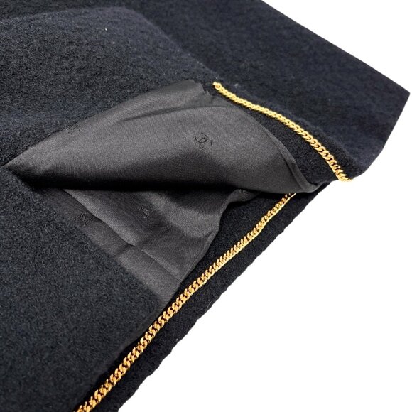 CHANEL Vintage 95A CC Mark Logo Jacket #38 Mohair Wool Black Gold [106212] - Picture 7 of 12